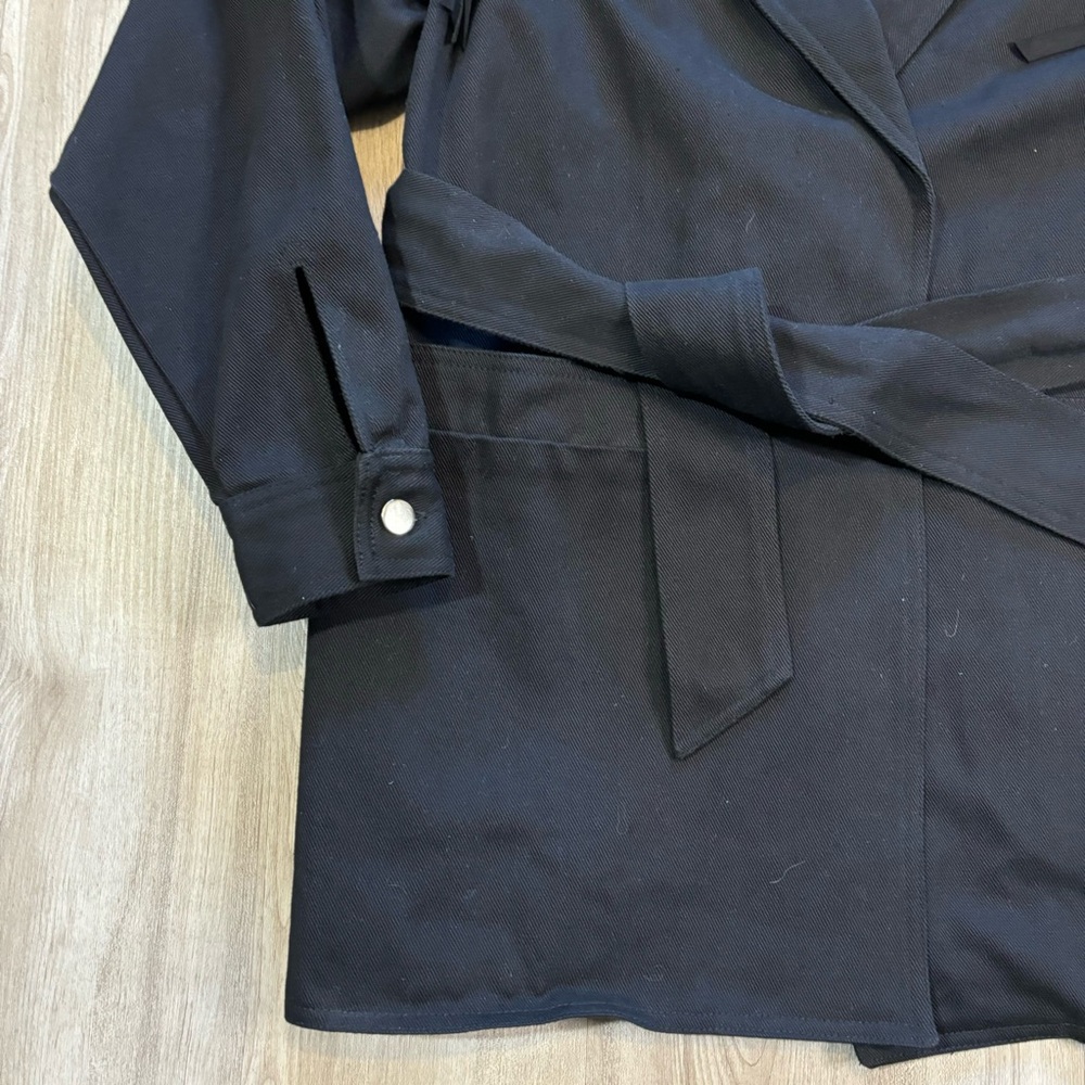 Vintage IB Diffusion Small Black Fringe Western Jacket Studded Yoke Belted 90s - Picture 2 of 15